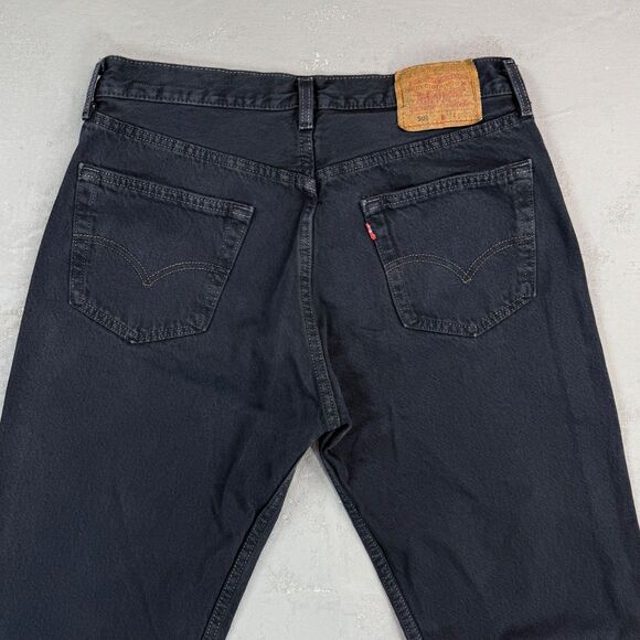 Vintage 1996 Levi's 501 Black Blue Denim Red Tab Jeans MADE IN USA Fit 32 x 32 - Picture 7 of 8